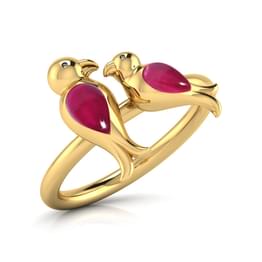 Yellow Gold Ruby Bypass Ring Style ring_161