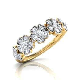 Yellow Gold Floral Diamond Band
