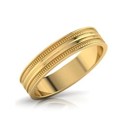 Yellow Gold Ribbed Wedding Band