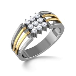Two Tone Diamond Two Tone Cluster Ring