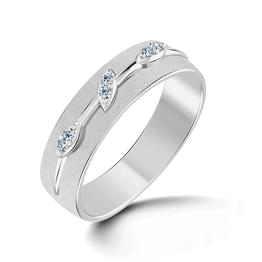 White Gold Curved Diamond Band