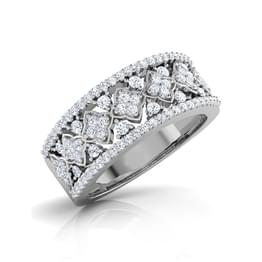 White Gold Wide Diamond Band
