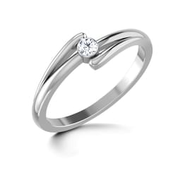 White Gold Diamond Minimal Solitaire Ring Style ring_180