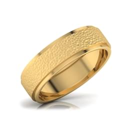 Yellow Gold Textured Wedding Band Style ring_181