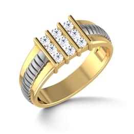 Two Tone Wide Two Tone Diamond Band