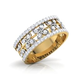 Two Tone Wide Diamond Band