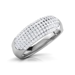 White Gold Diamond Pavé Dome Band