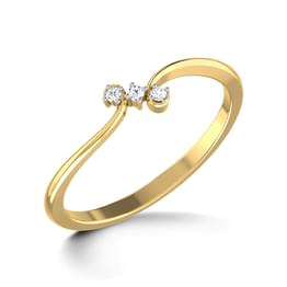 Yellow Gold Diamond Slim Two Stone Ring