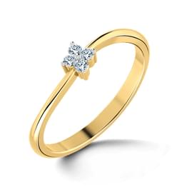 Yellow Gold Diamond Minimal Solitaire Ring Style ring_193